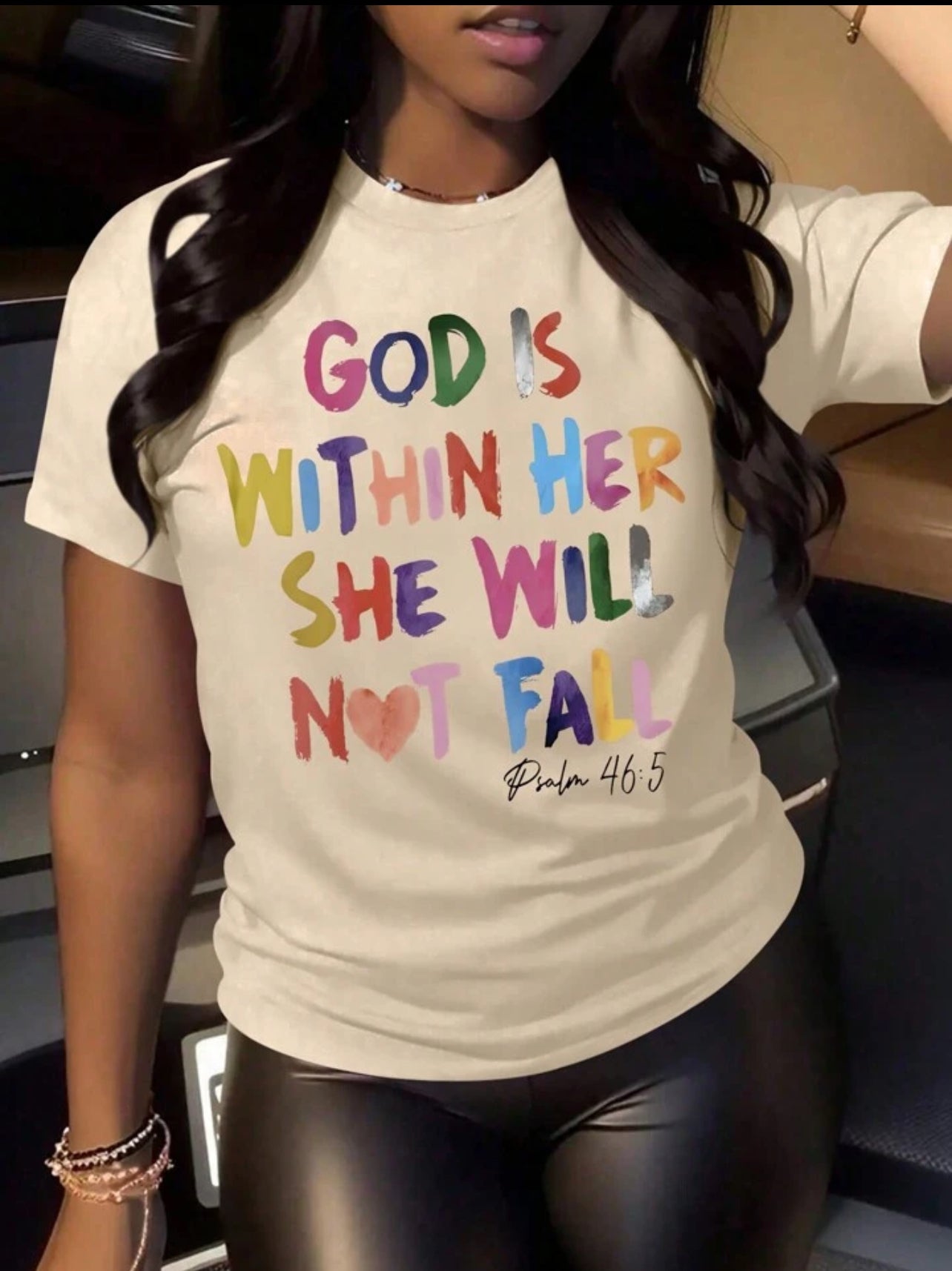 Camiseta cristiana de manga corta para mujer - Sé la luz
