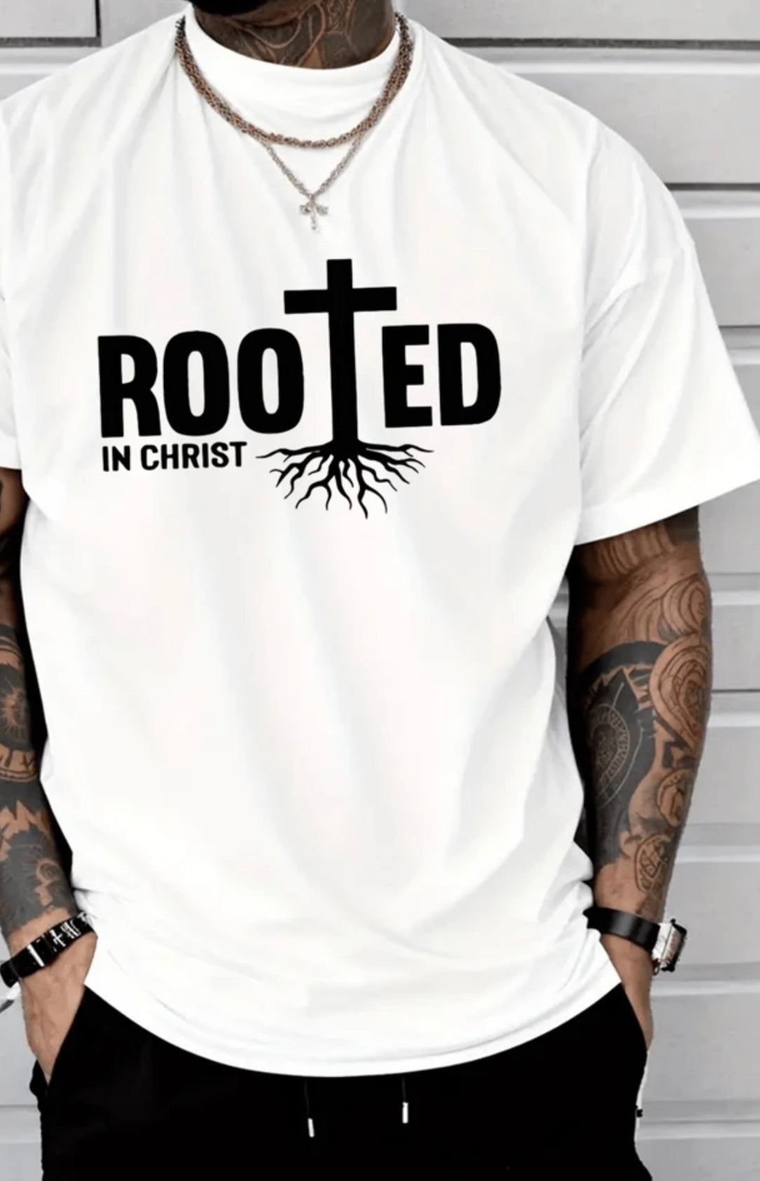Christian Men's Short Sleeve Graphic T - Rooted in Christ