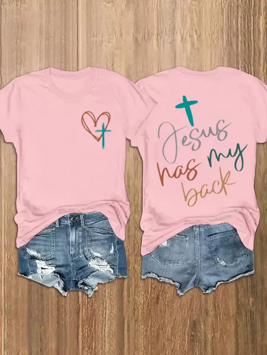Camiseta cristiana de manga corta para mujer - Sé la luz